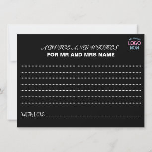 SIMPLE CONTEMPORARY CLEAN BLACK FASHIONABLE CLIENT ADVICE CARD