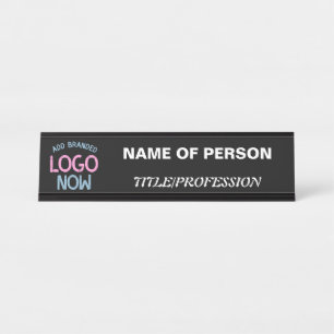SIMPLE CONTEMPORARY CLEAN BLACK FASHIONABLE CLIENT DESK NAME PLATE