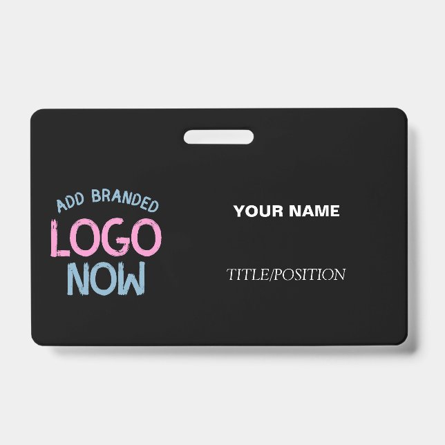 SIMPLE CONTEMPORARY CLEAN BLACK FASHIONABLE CLIENT ID BADGE (Front)