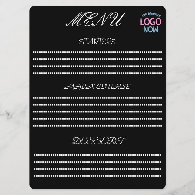 SIMPLE CONTEMPORARY CLEAN BLACK FASHIONABLE CLIENT MENU (Front)