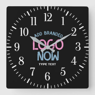 SIMPLE CONTEMPORARY CLEAN BLACK FASHIONABLE CLIENT SQUARE WALL CLOCK