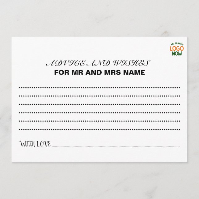 SIMPLE CONTEMPORARY CLEAN WHITE FASHIONABLE CLIENT ADVICE CARD (Front)