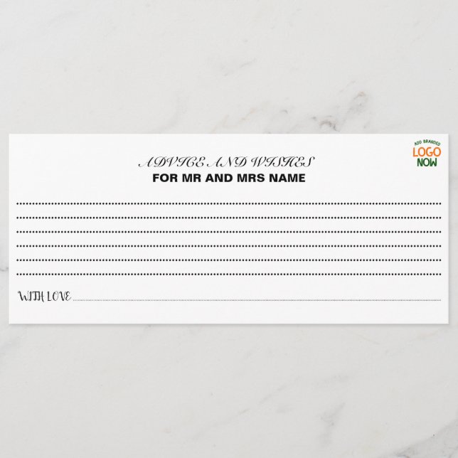 SIMPLE CONTEMPORARY CLEAN WHITE FASHIONABLE CLIENT ADVICE CARD (Front)