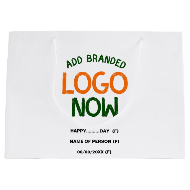 SIMPLE CONTEMPORARY CLEAN WHITE FASHIONABLE CLIENT LARGE GIFT BAG (Front)