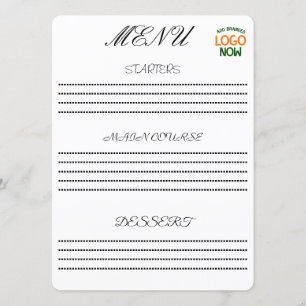 SIMPLE CONTEMPORARY CLEAN WHITE FASHIONABLE CLIENT MENU