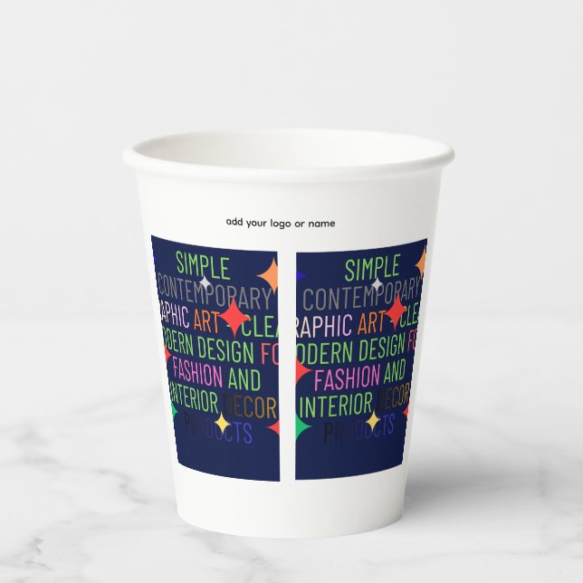 Simple Contemporary Graphic Paper Cups (Front)