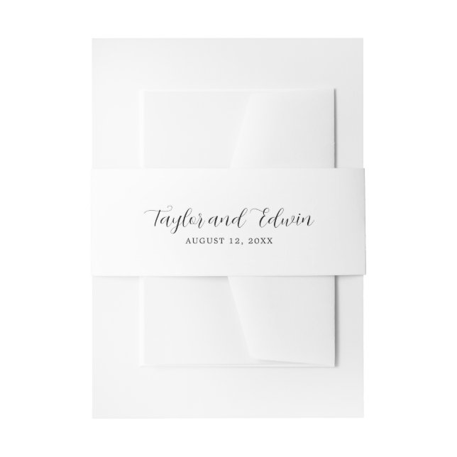 Simple Contemporary Modern Wedding Invitation Belly Band (Front Example)