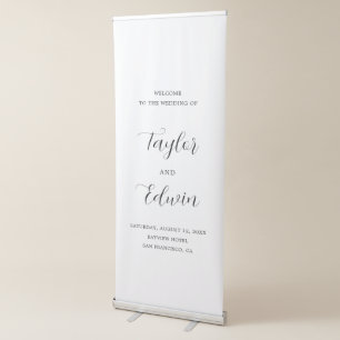 Simple Contemporary Modern Wedding Retractable Banner