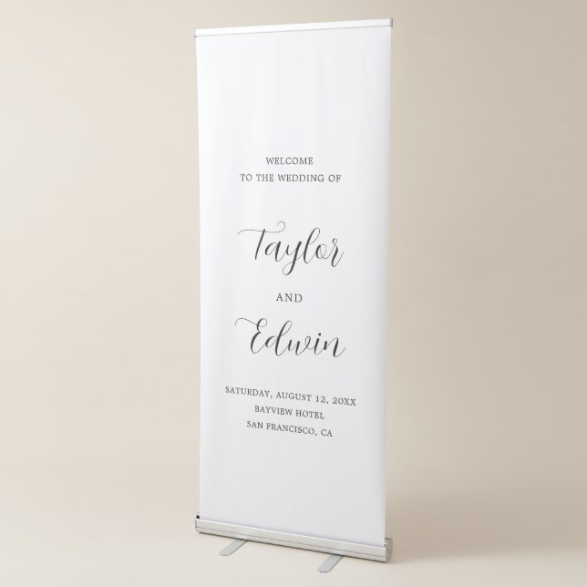 Simple Contemporary Modern Wedding Retractable Banner (3/4)
