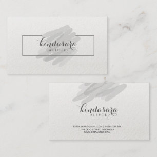 Simple Cool Abstract Grey Watercolor Business Card