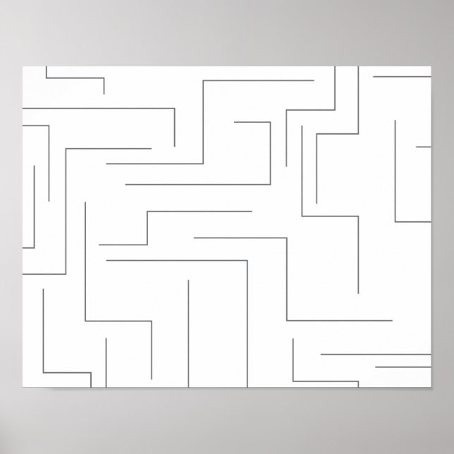 Simple, cool abstract, motion concept line pattern poster (Front)