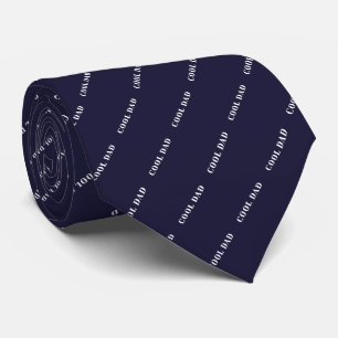 Simple Cool Dad Dark Blue Pattern Father's Day Tie