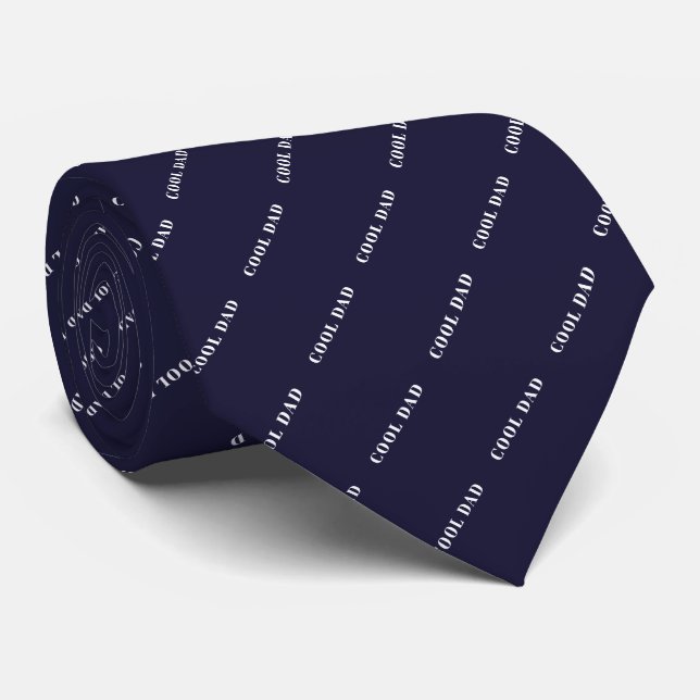 Simple Cool Dad Dark Blue Pattern Father's Day Tie (Rolled)