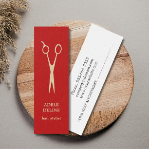 Simple Cool Red Hair Stylist Appointment Card