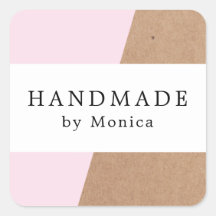 Simple Cool Rose Kraft White Stripe Handmade Text