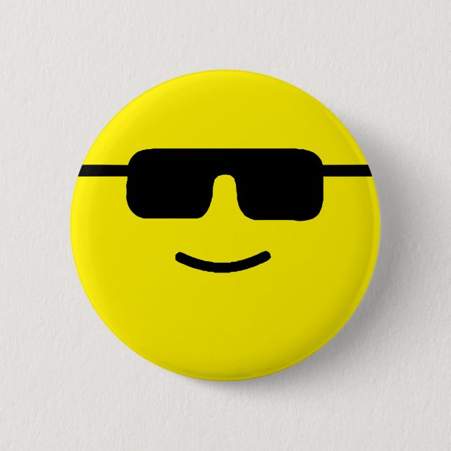 Simple Cool Shades Yellow Face 6 Cm Round Badge (Front)