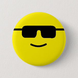 Simple Cool Shades Yellow Face 6 Cm Round Badge