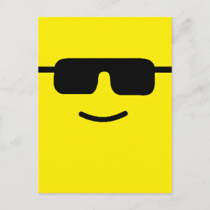 Simple Cool Shades Yellow Face Postcard