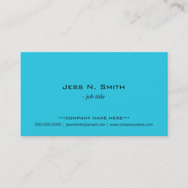 Simple, cool sky blue business cards. card (Front)