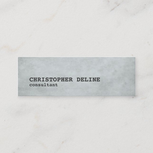 Simple Cool Texture Grey Consultant Mini Business Card (Front)