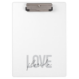 Simple, cool, urban, modern design of Love Florida Clipboard