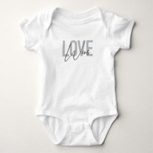Simple, cool, urban, trendy, modern Love Wins Baby Bodysuit