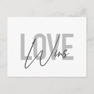 Simple, cool, urban, trendy, modern Love Wins Postcard