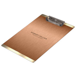 Simple copper-brown and gold metallic texture clipboard