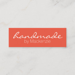 Simple Coral Handmade Mini Business Card