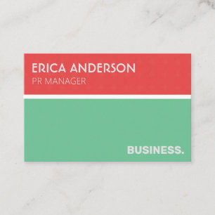 Simple coral pink and mint green minimal design business card