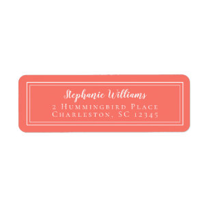Simple Coral Wedding RSVP Return Address
