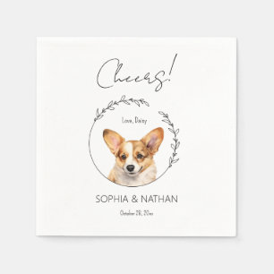 Simple Corgi Dog Wedding Cocktail Napkins