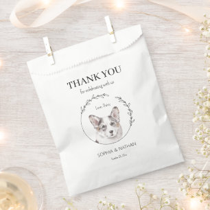 Simple Corgi Dog Wedding Thank You Favour Bag
