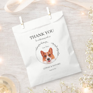 Simple Corgi Dog Wedding Thank You Favour Bag
