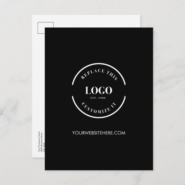 Simple Corporate Custom Business logo website Postcard (Front/Back)