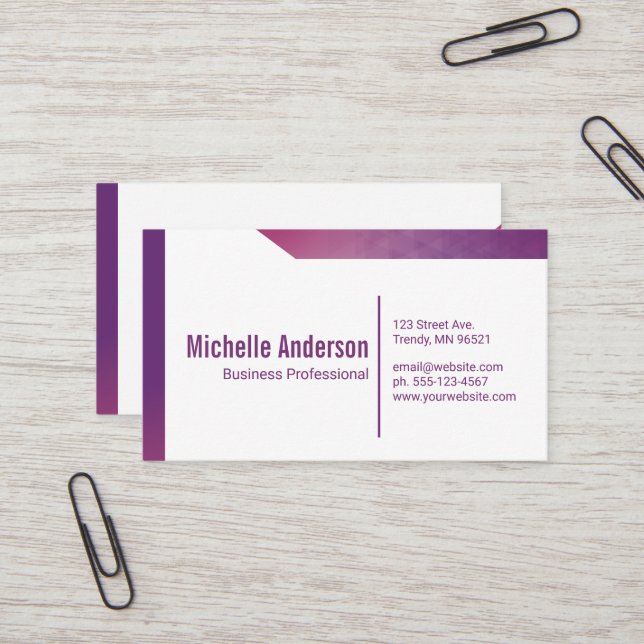 Simple Corporate Geometric Business Card (Front/Back In Situ)