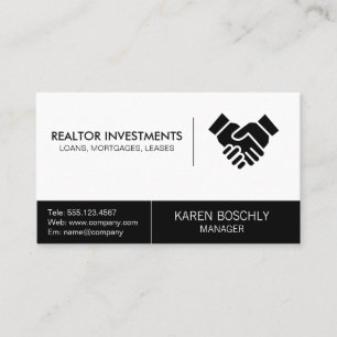 Simple Corporate Handshake Realtor Business Card