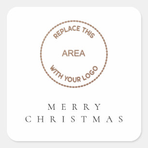 Simple Corporate Logo Merry Christmas Square Sticker