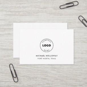 Simple Corporate Logo Modern Black White Business Card