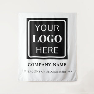 Simple Corporate Logo Modern Event Backdrop Tapestry