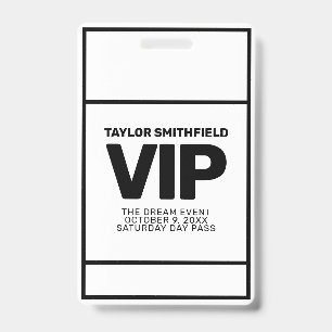 SIMPLE CORPORATE MODERN VIP lanyard badge custom ID Badge