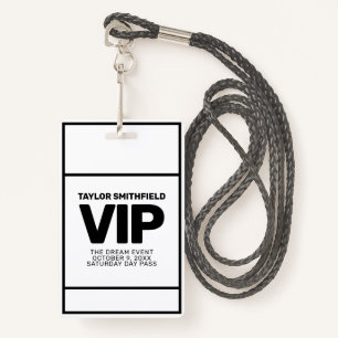 SIMPLE CORPORATE MODERN VIP lanyard badge custom ID Badge