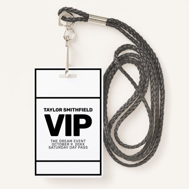 SIMPLE CORPORATE MODERN VIP lanyard badge custom ID Badge (Front with Lanyard)