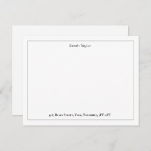 Simple Correspondence Business Name Stationery  Card