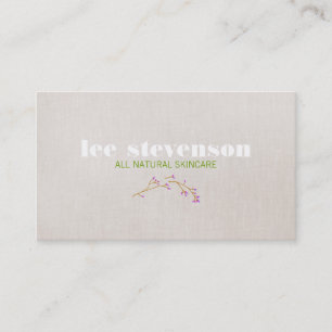 Simple Cosmetology All Natural Beauty Linen Look Business Card
