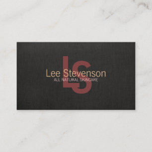 Simple Cosmetology Natural Beauty Black Linen Look Business Card