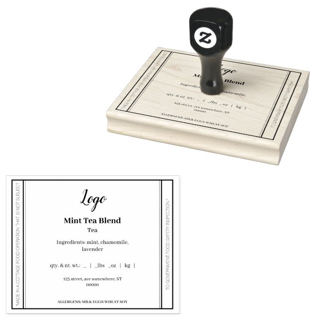 Simple Cottage Food Law Rubber Stamp (Stamped)