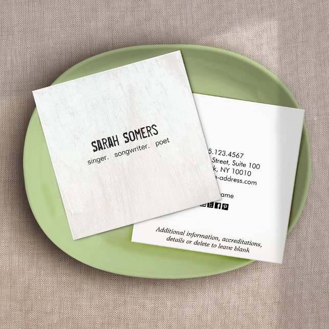 Simple Country Rustic  White Wood  Business Card (Creator Uploaded)