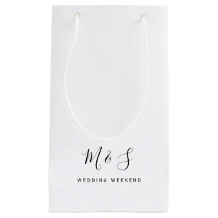 Simple Couple Initials Wedding Weekend Thank You Small Gift Bag