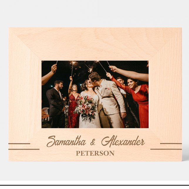 Simple Couple Name Engraved Wood Frame (Creator Uploaded)